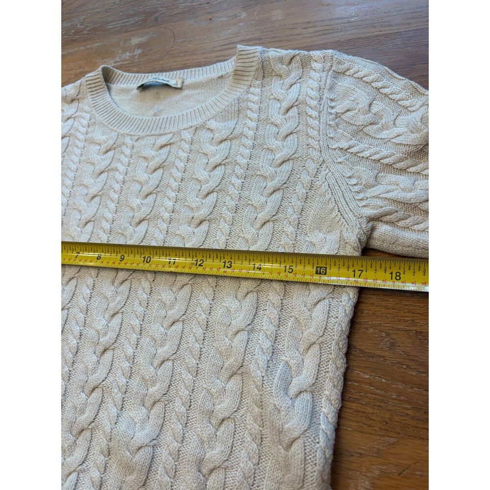 Vintage Y2K Abercrombie Fitch Cable Knit Crewneck Sweater S Cream Alpaca Blend - Picture 6 of 12